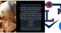 LLL Fall Baseball Registrations July 30-Aug 15